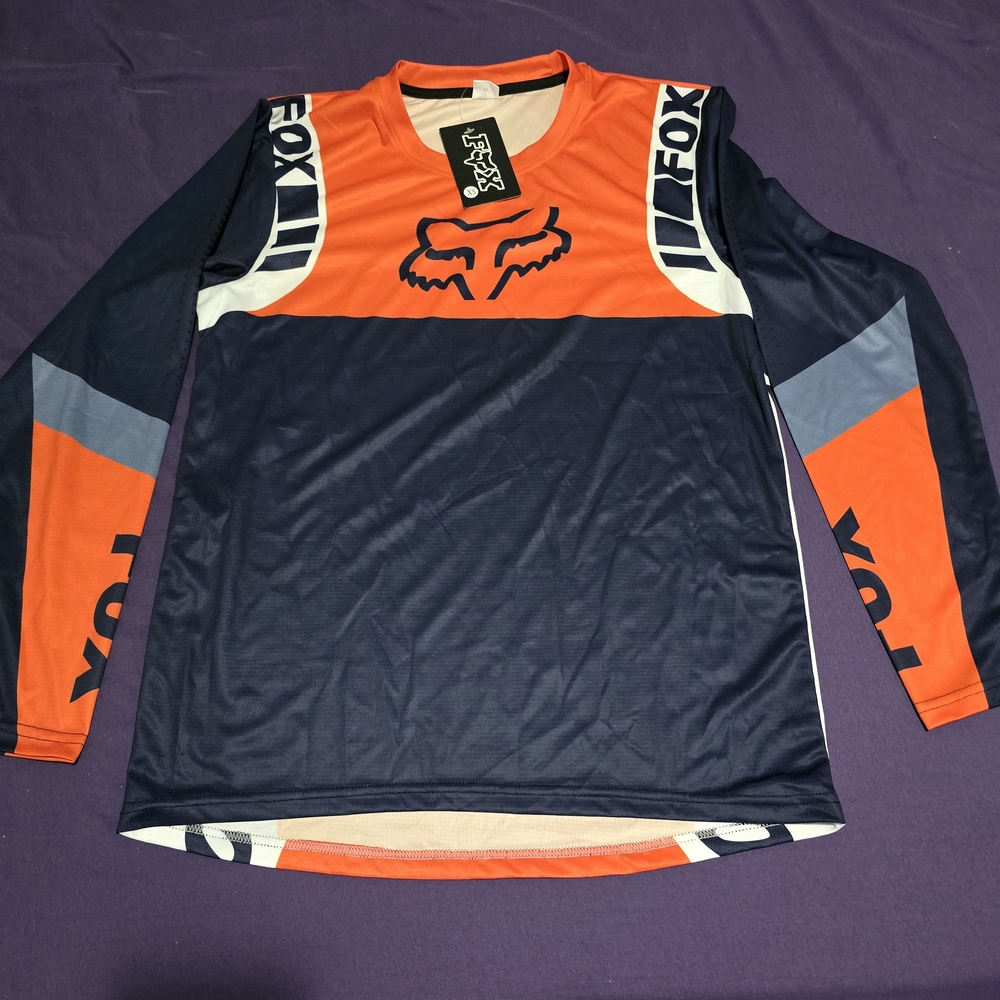 Fox Men's Jersey - Orange and Navy